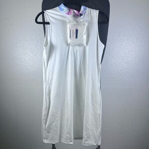 Tommy Bahama Women’s White Golf  Dress with Multicolor Collar -Shorts Included S